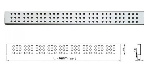 Решетка для лотка 844мм AlcaPlast Cube-850L