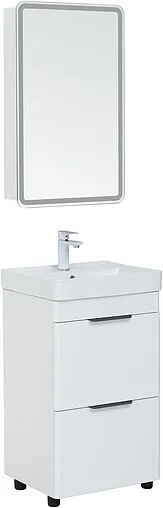 Тумба под умывальник напольная Aquanet Ирис new 50 белый глянец 00310151