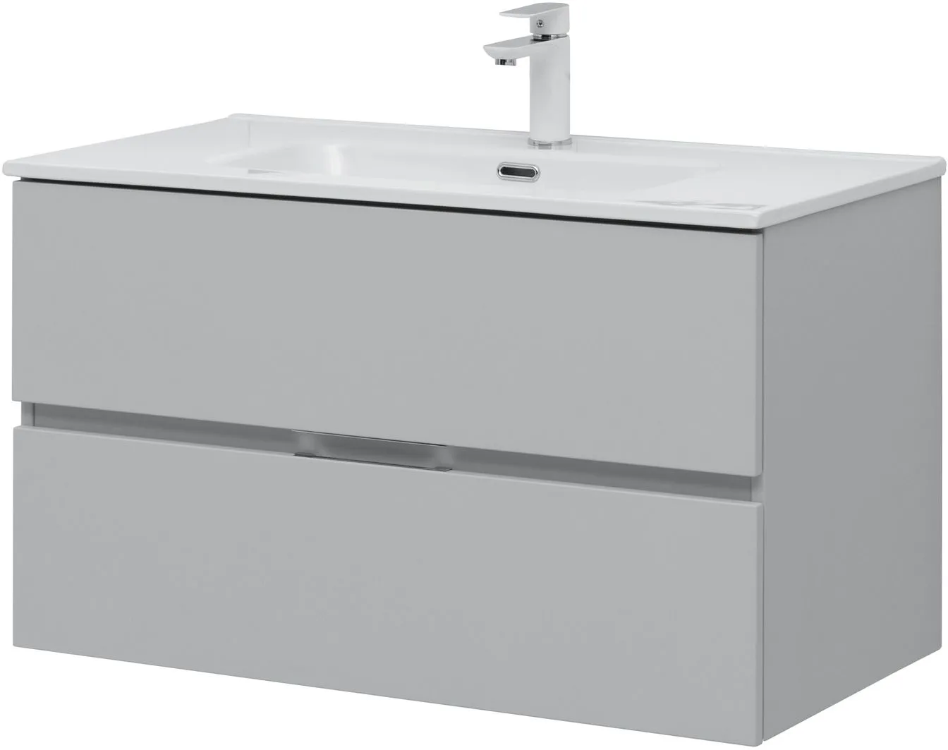 Тумба-умывальник подвесная Aquanet Алвита New 90 серый 00303922+00284029