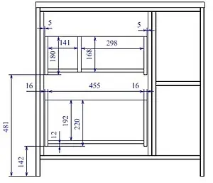 Тумба-умывальник напольная Cersanit Bosquet 80 дуб 63012+, 4
