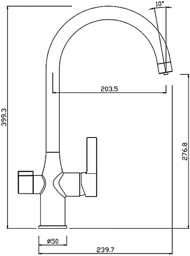 Смеситель для кухни с подключением к фильтру IDDIS Pure хром PURSBFJi05 Смеситель для кухни с подключением к фильтру IDDIS Pure хром PURSBFJi05