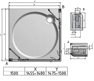 Душевое ограждение 1500x1500мм прозрачное стекло Roltechnik Elegant Line GDOL1+GDOP1/1500*1500 132-150000L-00-02+132-150000P-00-02 Душевое ограждение 1500x1500мм прозрачное стекло Roltechnik Elegant Line GDOL1+GDOP1/1500*1500 132-150000L-00-02+132-150000P-00-02, 2