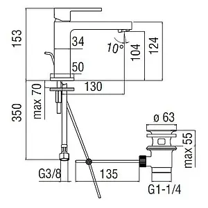 Смеситель для раковины Nobili Up хром UP94118/1CR Смеситель для раковины Nobili Up хром UP94118/1CR, 2