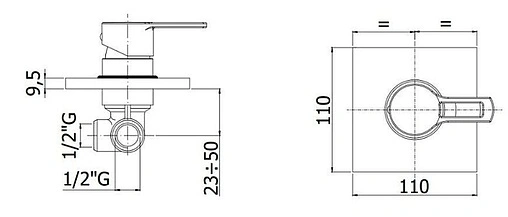 Смеситель для душа скрытого монтажа Paffoni Ringo чёрный матовый RIN010NO/M