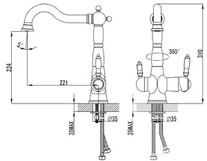 Смеситель для кухни с подключением к фильтру Lemark Villa бронза/белый LM4858B Смеситель для кухни с подключением к фильтру Lemark Villa бронза/белый LM4858B, 2