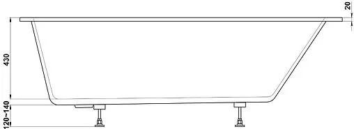 Ванна из искусственного камня Bas Марбея 170х75 белый ВА00022
