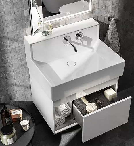 Тумба-умывальник подвесная Kerama Marazzi Logica M 65 белоснежный LO.M.65\WHT+LO.M.wb.65