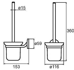Ёршик для унитаза Milardo Cadiss хром CADSMG0M47 Ёршик для унитаза Milardo Cadiss хром CADSMG0M47, 2