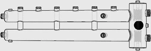 Распределительный коллектор 4 контура с гидрострелкой 1¼&quot;н x 1&quot;н Север-R-М4(Aisi) 1955005
