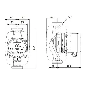 Насос циркуляционный Grundfos Alpha3 32-80 98890818, 3