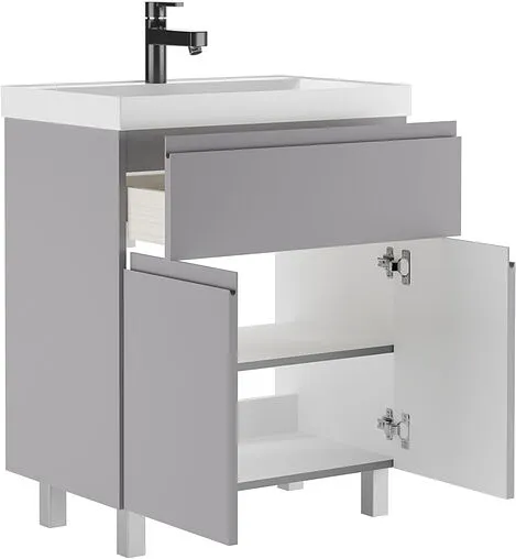 Тумба под умывальник напольный Домино Graffo 70 светло-серый DGr2414T