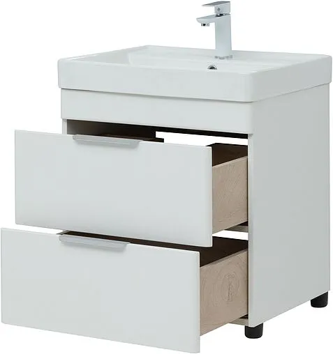 Тумба под умывальник напольная Aquanet Ирис new 60 белый глянец 00310152