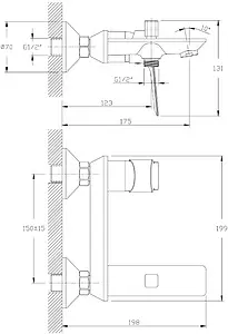 Смеситель для ванны Rossinka хром RS27-31 Смеситель для ванны Rossinka хром RS27-31, 2