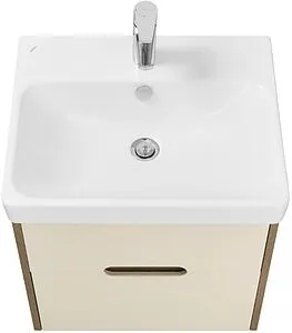 Тумба-умывальник подвесная Aquaton Оливия 55 бежевый/дуб веллингтон 1A2542K0OLVG0 Тумба-умывальник подвесная Aquaton Оливия 55 бежевый/дуб веллингтон 1A2542K0OLVG0, 4