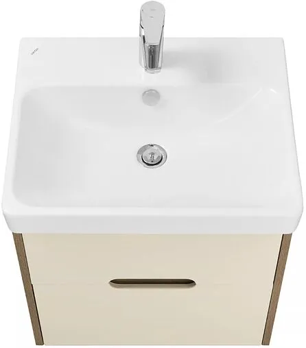 Тумба-умывальник подвесная Aquaton Оливия 55 бежевый/дуб веллингтон 1A2542K0OLVG0 Тумба-умывальник подвесная Aquaton Оливия 55 бежевый/дуб веллингтон 1A2542K0OLVG0