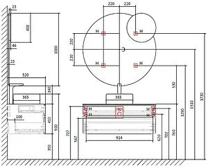Тумба под умывальник подвесная Raval Decent 100 антрацит Dec.01.100/A/RL, 2