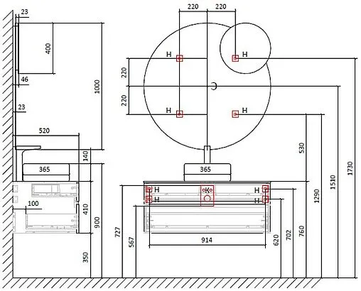Тумба под умывальник подвесная Raval Decent 100 антрацит Dec.01.100/A/RL
