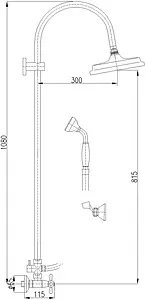 Душевая система со смесителем для душа Rav Slezak Morava retro хром MK181.5/3 Душевая система со смесителем для душа Rav Slezak Morava retro хром MK181.5/3, 2