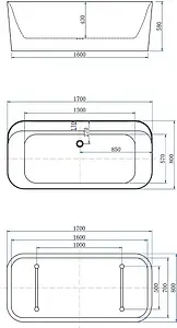 Ванна акриловая отдельностоящая Allen Brau Infinity 1 170x80 белый матовый 2.21001.21 Ванна акриловая отдельностоящая Allen Brau Infinity 1 170x80 белый матовый 2.21001.21, 2