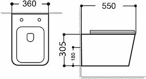 Унитаз подвесной безободковый Aquanet Tavr-W BW Rimless черный матовый TAVR-W BW Унитаз подвесной безободковый Aquanet Tavr-W BW Rimless черный матовый TAVR-W BW, 2