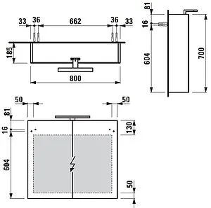 Шкаф-зеркало Laufen Base 80 белый матовый 4.0280.2.110.260.1 Шкаф-зеркало Laufen Base 80 белый матовый 4.0280.2.110.260.1, 2