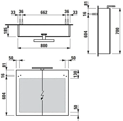 Шкаф-зеркало Laufen Base 80 белый матовый 4.0280.2.110.260.1