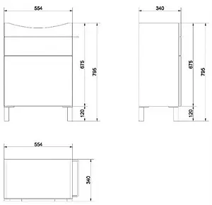 Тумба-умывальник Cersanit Smart 60 белый/ясень B-SU-SMA-CA60/Wh+S-UM-CAR60/1-w, 2