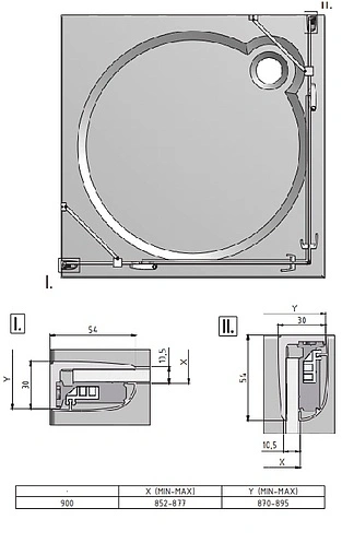 Душевая дверь 900мм прозрачное стекло Roltechnik Hitech Line HBO1/900 284-9000000-06-02