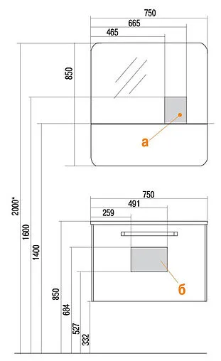 Шкаф-зеркало Aquaton Валенсия 75 белый 1A125302VA010