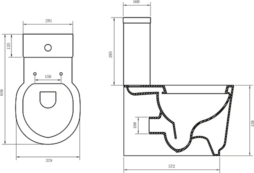 Унитаз-компакт BelBagno Sabrina белый BB122CP+BB122T