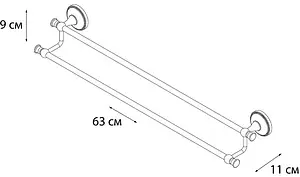 Полотенцедержатель Grampus Alfa бронза GR-9502, 2