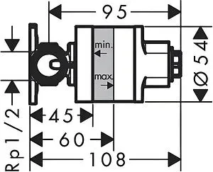 Скрытая часть для гигиенического душа Hansgrohe Bidette  29235180, 2