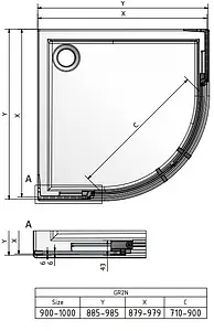 Душевое ограждение 900x900мм прозрачное стекло Roltechnik Elegant Neo Line GR2N/900 187-1000000-00-02 Душевое ограждение 900x900мм прозрачное стекло Roltechnik Elegant Neo Line GR2N/900 187-1000000-00-02, 2