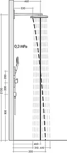 Лейка верхнего душа с настенным креплением Hansgrohe Rainmaker Select 460 3jet белое стекло/хром 24007400, 5