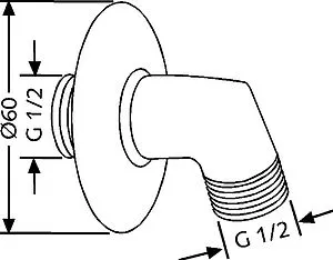 Шланговое подключение Kludi Standart хром 6054005-00 Шланговое подключение Kludi Standart хром 6054005-00, 2