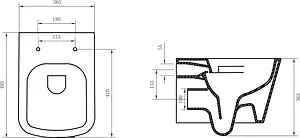 Унитаз подвесной BelBagno Albano белый BB120CH, 2