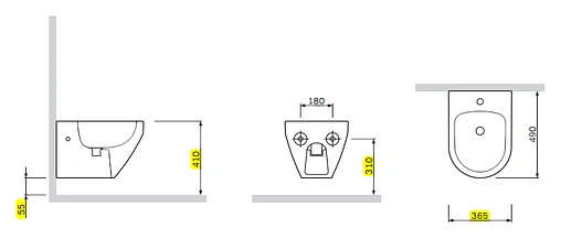 Биде подвесное Am.Pm Spirit белый C703411WH