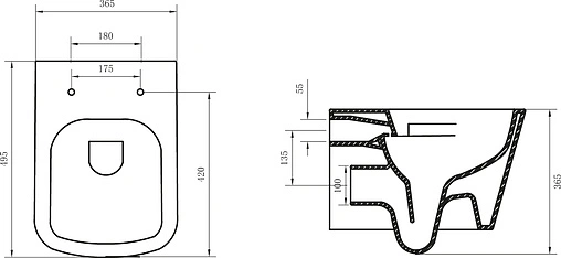 Унитаз подвесной BelBagno Albano белый BB120CH