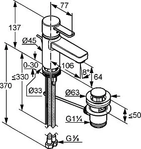 Смеситель для раковины Kludi Zenta хром 382500575 Смеситель для раковины Kludi Zenta хром 382500575, 2
