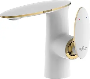 Смеситель для раковины Rossinka белый/золото RS30-11W, 1