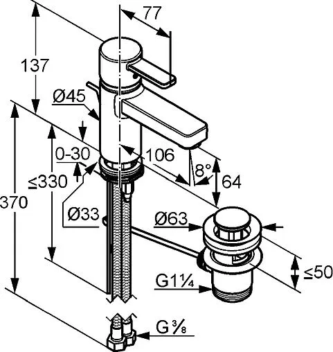 Смеситель для раковины Kludi Zenta хром 382500575 Смеситель для раковины Kludi Zenta хром 382500575