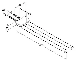Полотенцедержатель Kludi Ambienta хром 5397705 Полотенцедержатель Kludi Ambienta хром 5397705, 4