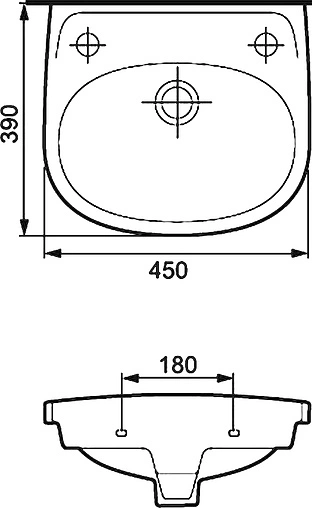Раковина Cersanit Eko E 45 B L белый U-UM-E45/1-L