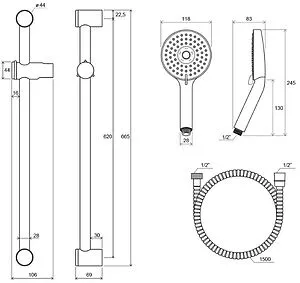 Душевая стойка Ravak 922.00 хром X07S003 Душевая стойка Ravak 922.00 хром X07S003, 2