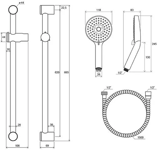 Душевая стойка Ravak 922.00 хром X07S003 Душевая стойка Ravak 922.00 хром X07S003