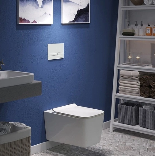 Инсталляция для подвесного унитаза Set 4 в 1 BERGES Novum 525 040250 с кнопкой белый глянцевый