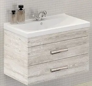 Тумба-умывальник подвесная Comforty Никосия 80П дуб белый 00004138839CF, 1