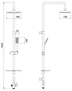 Душевая система без смесителя Lemark хром LM8804C Душевая система без смесителя Lemark хром LM8804C, 2