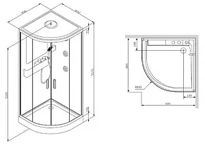 Кабина душевая 900x900мм Am.Pm Like W80C-019-090MTA, 2