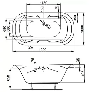 Ванна акриловая Vagnerplast Gaia 190x100 VPBA191GAI7X-04 Ванна акриловая Vagnerplast Gaia 190x100 VPBA191GAI7X-04, 2